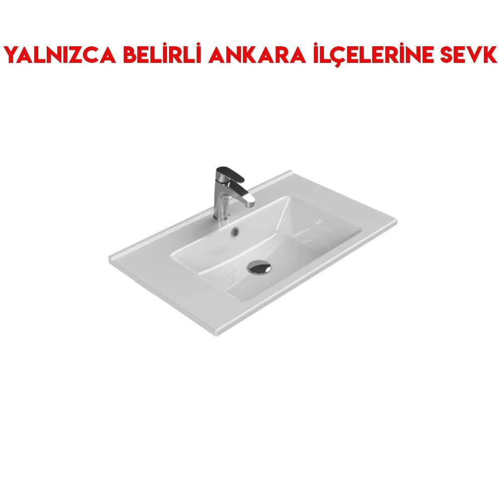 Turkuaz Arte 75x45 cm Etajerli Lavabo
