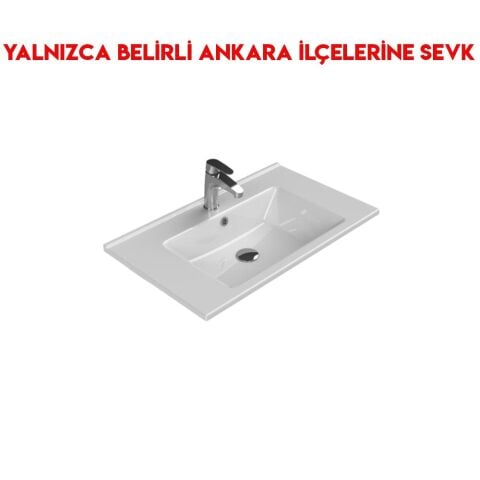 Turkuaz Arte 75x45 cm Etajerli Lavabo