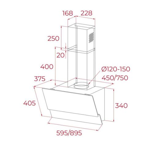 Teka ATV 60 Siyah 60 cm Ankastre Duvar Tipi Davlumbaz