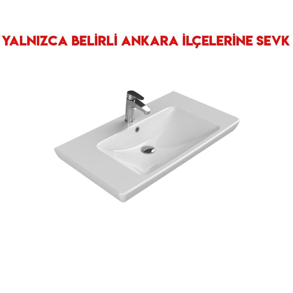 Turkuaz Porto D 85x48 cm Etajerli Lavabo
