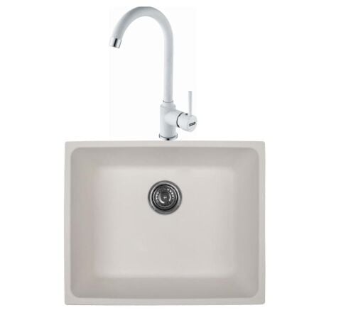 Blackstone PETRA Beyaz Granit Evye Dominox MALTA NEO Bianco Batarya Set