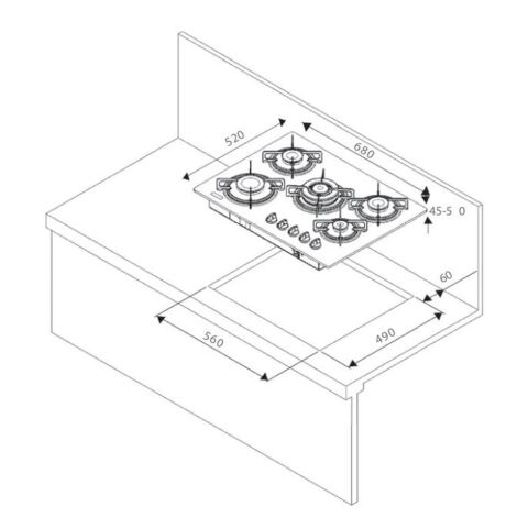 Teka HF LUX 70 5G AI AL TR CI Wok Gözlü Siyah Ankastre Ocak