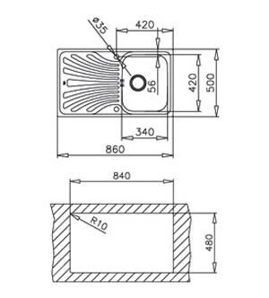 Teka Nerissa 50 Mikroketen Sağ Damlalıklı Mutfak Evyesi
