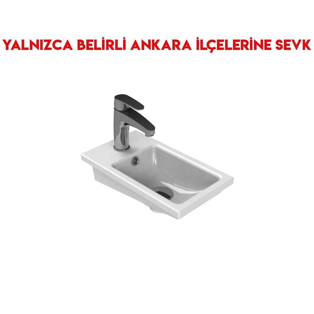 Turkuaz Mini L 24x42 cm Tezgah Üstü Lavabo