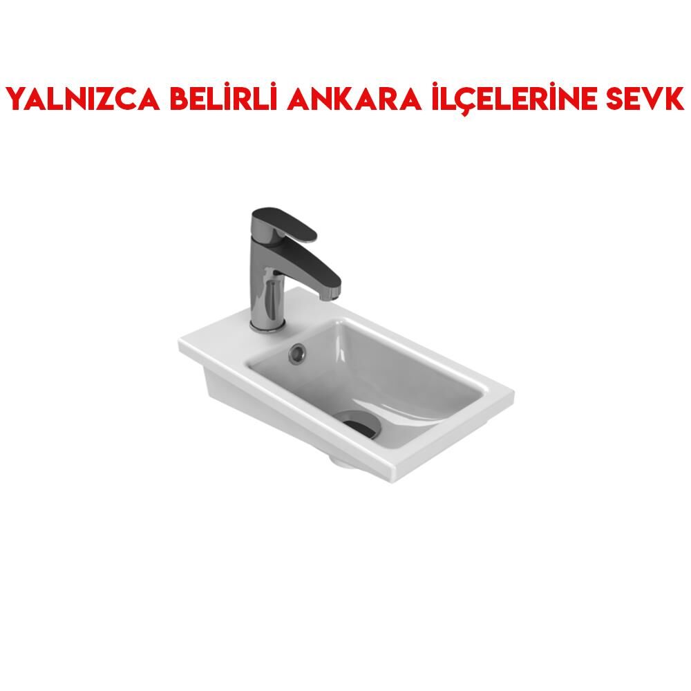 Turkuaz Mini L 24x42 cm Tezgah Üstü Lavabo