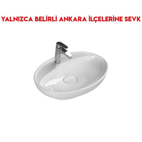 Turkuaz Lal C 60x46 cm Tezgah Üstü Lavabo