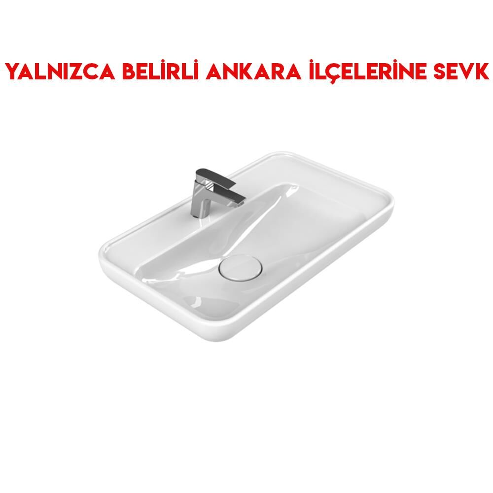 Turkuaz Lal 70x42 cm Tezgah Üstü Lavabo