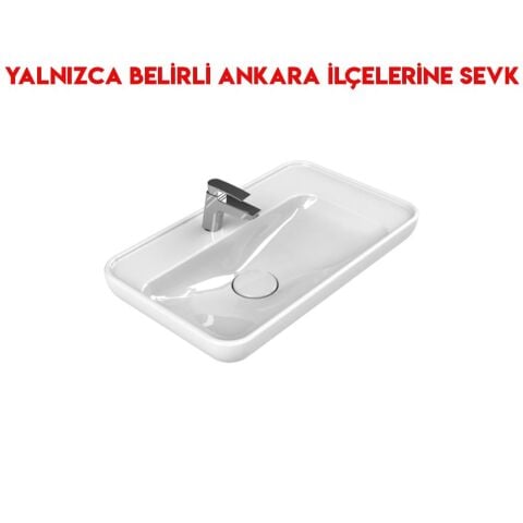 Turkuaz Lal 70x42 cm Tezgah Üstü Lavabo