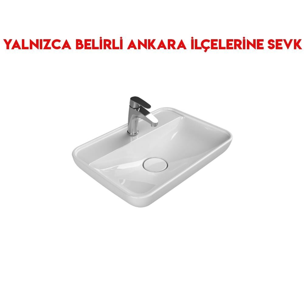 Turkuaz Lal 60x42 cm Tezgah Üstü Lavabo