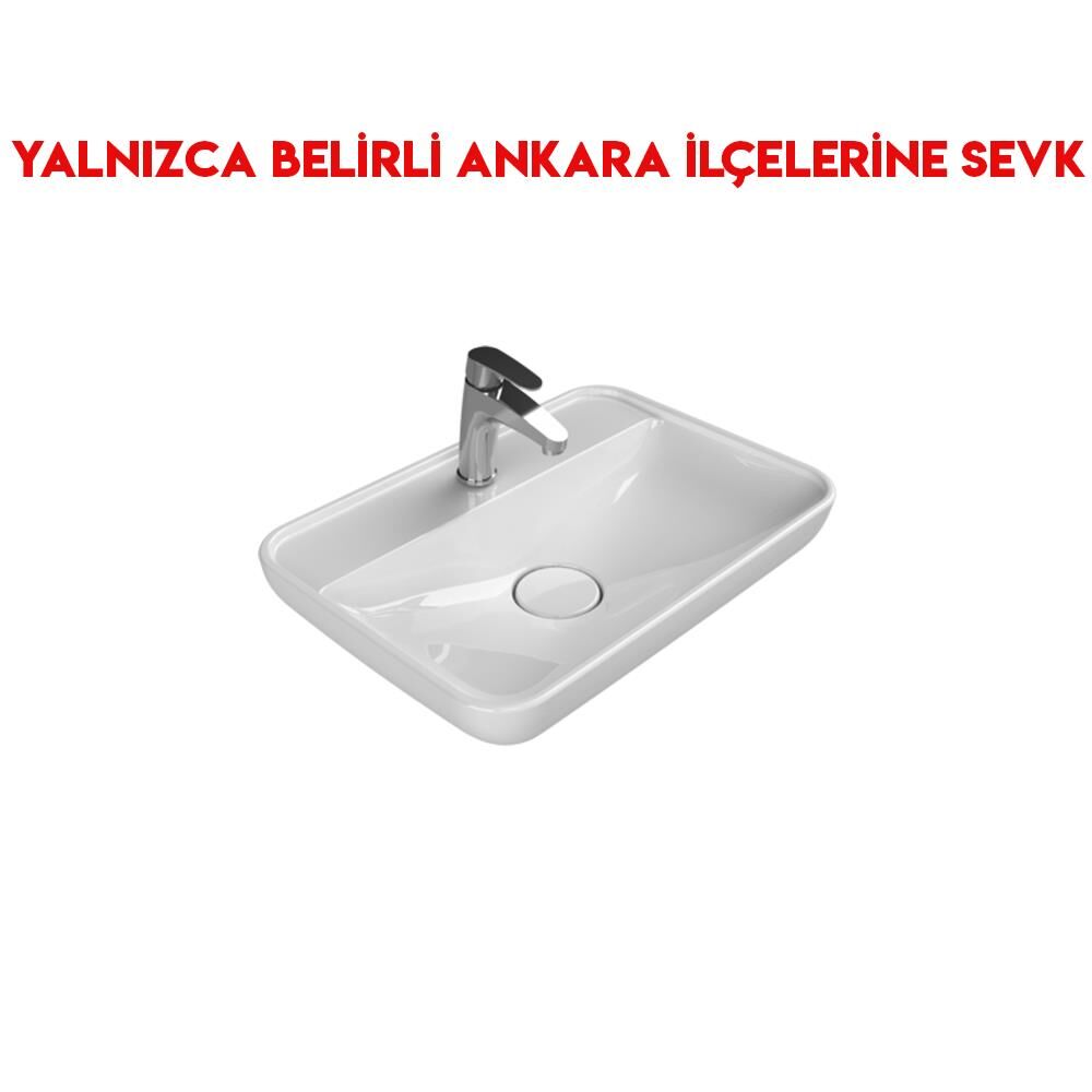 Turkuaz Lal 60x42 cm Tezgah Üstü Lavabo