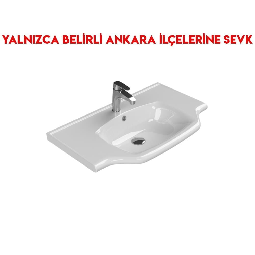 Turkuaz Yeni Klasik 80x48 cm Etajerli Lavabo
