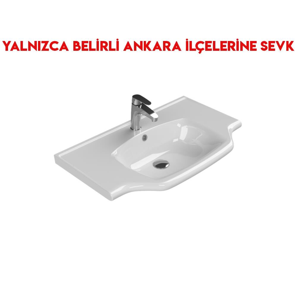 Turkuaz Yeni Klasik 80x48 cm Etajerli Lavabo