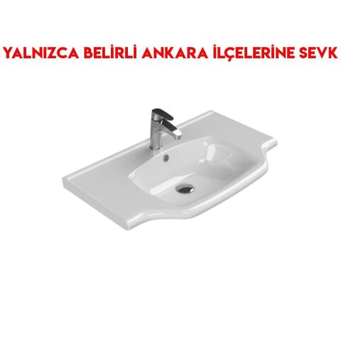 Turkuaz Yeni Klasik 80x48 cm Etajerli Lavabo