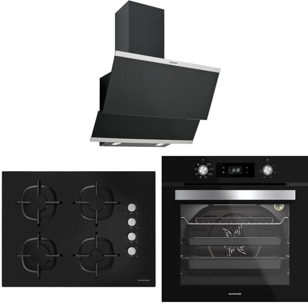 Silverline Siyah Ankastre Set (3420 60 cm - CS5610B01 - BO6504B01)