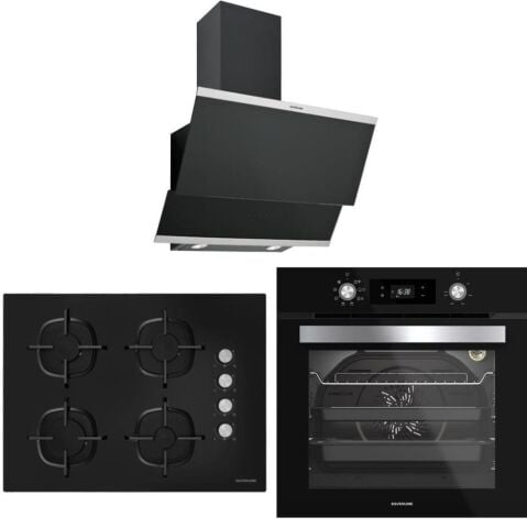 Silverline Siyah Ankastre Set (3420 60 cm - CS5610B01 - BO6504B01)