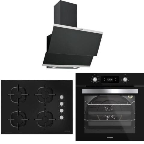 Silverline Siyah Ankastre Set (3420 60 cm - CS5610B01 - BO6504B01)
