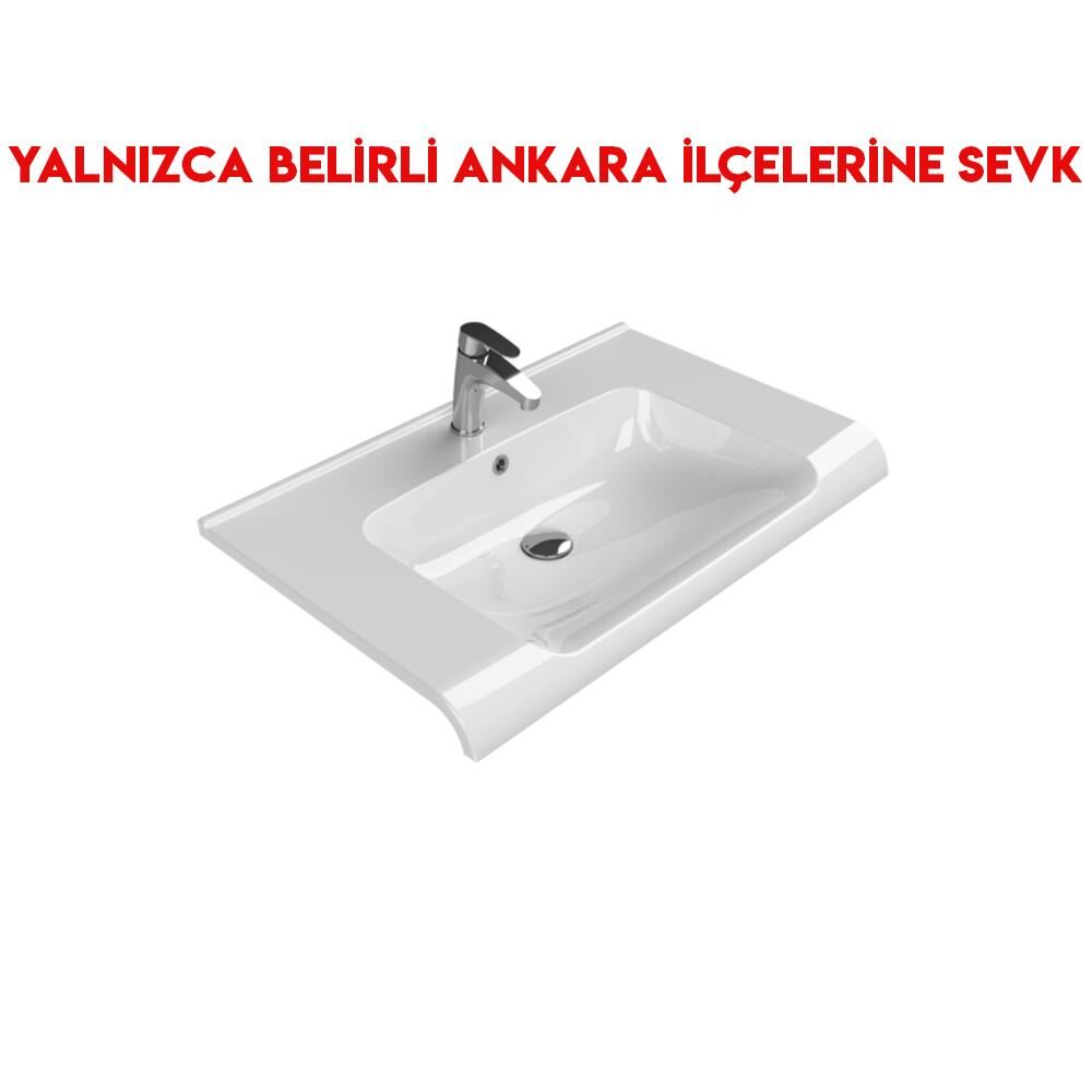 Turkuaz Anova 80x50 cm Etajerli Lavabo