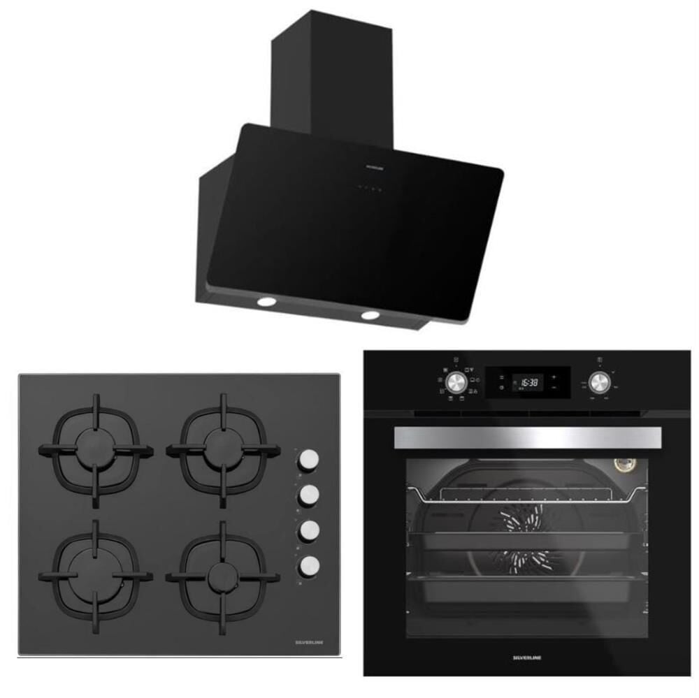 Silverline Siyah Ankastre Set (3457 60 cm - CS5343B01 - BO6504B01)