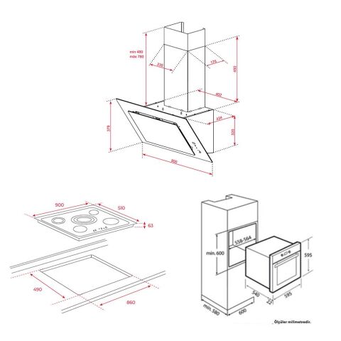 Teka Siyah Ankastre Set ( HAK 625 BK - TR 951 - DVT 98660 )