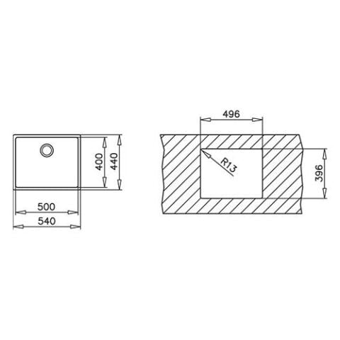 Teka Be Linea 50.40 RS15 Tezgah Altı Paslanmaz Çelik Mutfak Evyesi