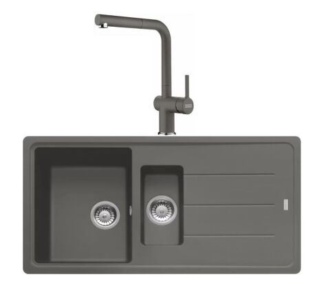 Franke Basis BFG 651 Stone Grey Granit Evye Active Plus Doccia 2.0 Batarya Set