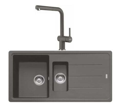 Franke Basis BFG 651 Stone Grey Granit Evye Active Plus Doccia 2.0 Batarya Set