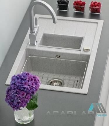 Teka KEA 60 B-TG Beyaz Tezgah Üstü Granit Evye