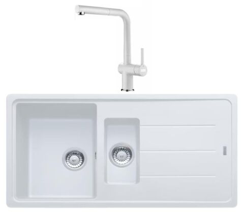 Franke Basis BFG 651 Bianco Granit Evye Active Plus Doccia 2.0 Batarya Set