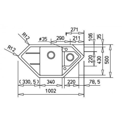TEKA ASTRAL 80 E TG SİYAH ( KARBON ) KÖŞE GRANİT EVYE