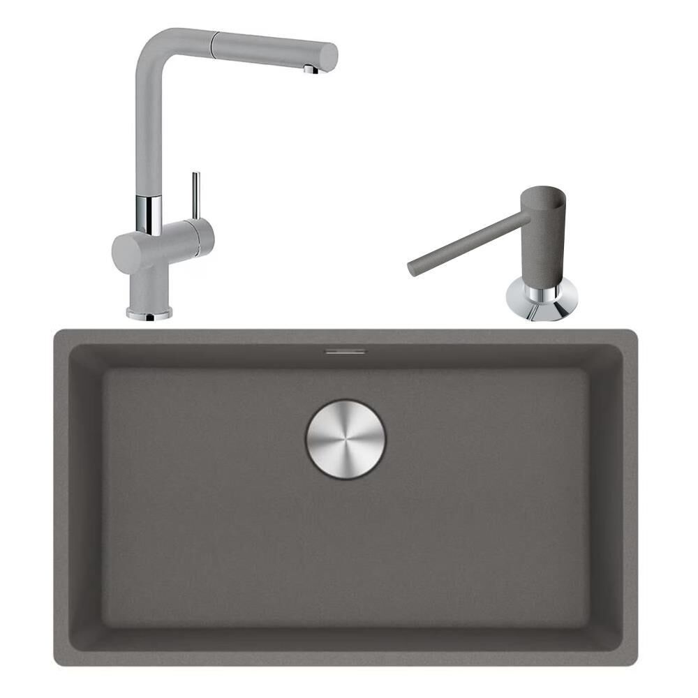 Franke Maris Mrg 210/110-72 Granit Eviye Active Plus Doccia Armatür Sıvı Sabunluk Üçlü Set Stone Grey