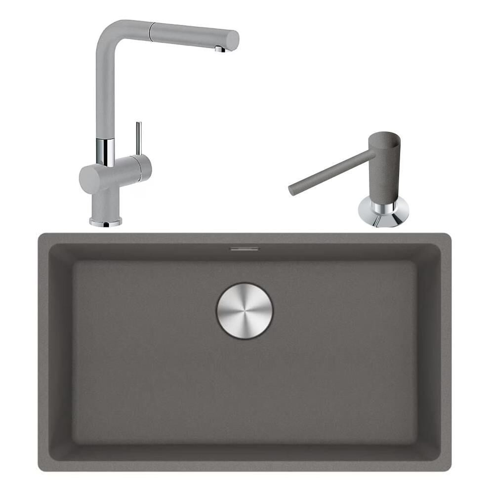 Franke Maris Mrg 210/110-72 Granit Eviye Active Plus Doccia Armatür Sıvı Sabunluk Üçlü Set Stone Grey
