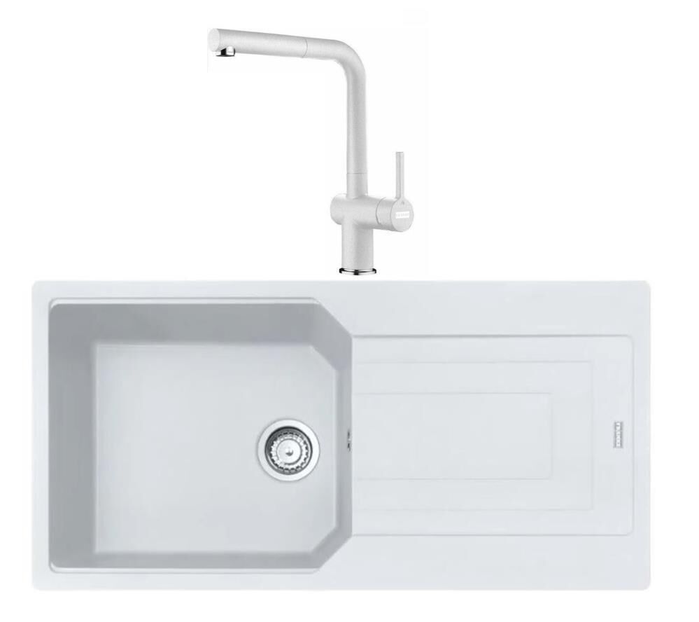 Franke Urban UBG 611-100 Bianco Granit Evye Active Plus Doccia 2.0 Batarya Set