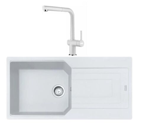 Franke Urban UBG 611-100 Bianco Granit Evye Active Plus Doccia 2.0 Batarya Set