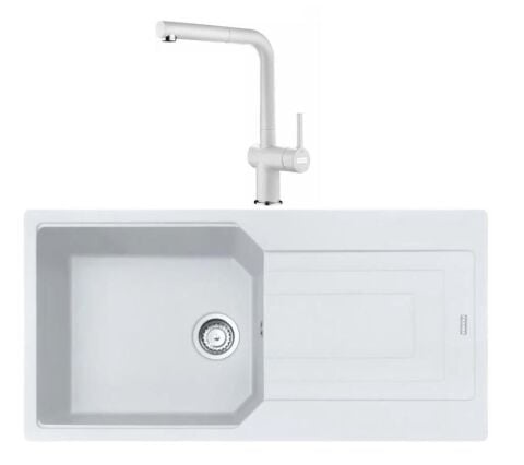 Franke Urban UBG 611-100 Bianco Granit Evye Active Plus Doccia 2.0 Batarya Set