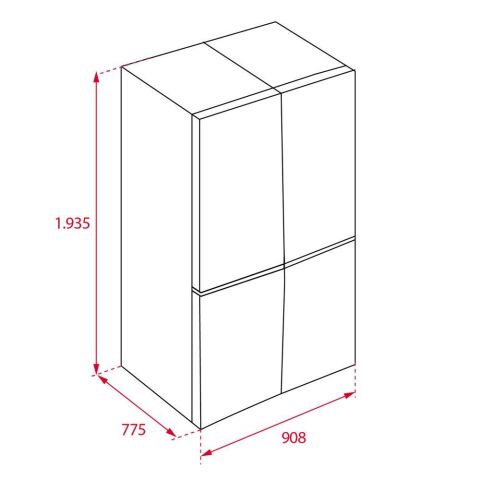 TEKA RMF 77920 SS İNOX GARDIROP TİPİ 4 KAPILI SOLO BUZDOLABI