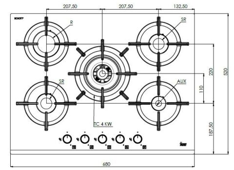 Teka PAC 75 5G AI AL TR CI Beyaz Ankastre Cam Ocak