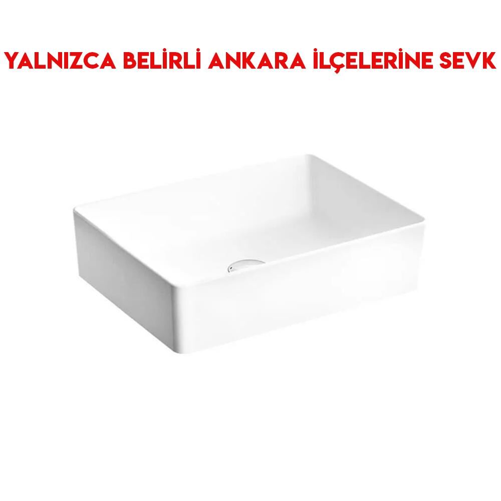 Vitra Nuo 50 cm Armatür Deliksiz Su Taşma Deliksiz Çanak Lavabo