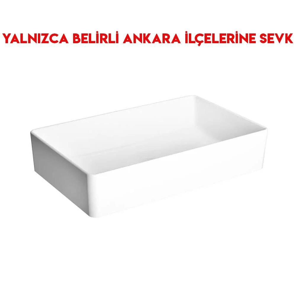 Vitra Nuo 60 cm Batarya Deliksiz Taşmasız Diktörgen Çanak Lavabo