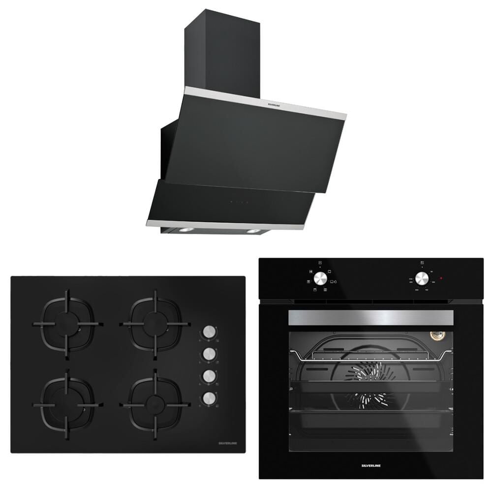 Silverline Siyah Ankastre Set (3420 60 cm - CS5610B01 - BO6501B01)