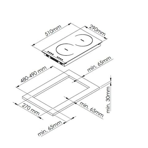 Ferre MS231 Vitroseramik 30 cm Elektrikli Ocak