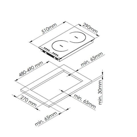 Ferre MS231 Vitroseramik 30 cm Elektrikli Ocak