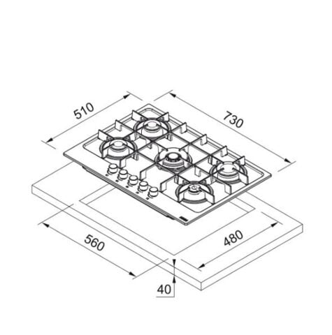 Franke FHMA 755 4G DC XS C . İnox Ocak