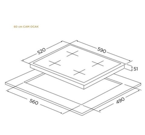 Ukinox Ares 60 Beyaz Ankastre Ocak