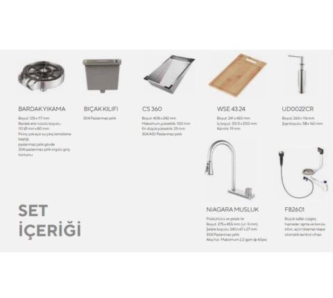 Ukınox NİAGARA 810 KROM Kompakt Evye Seti