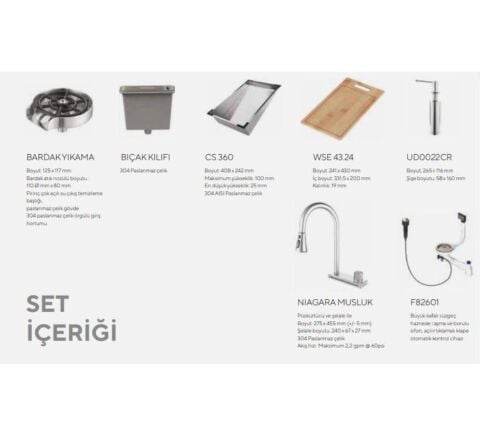 Ukınox NİAGARA 810 KROM Kompakt Evye Seti