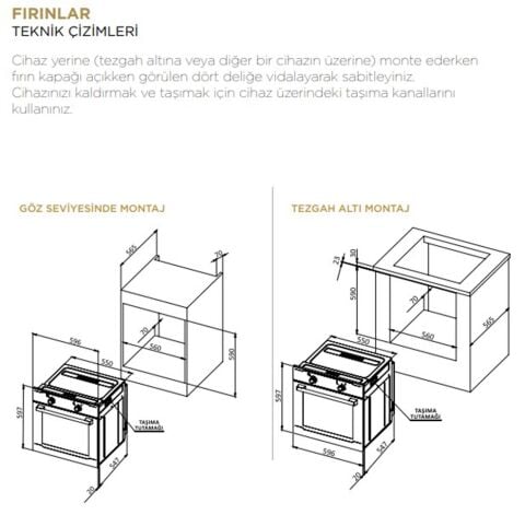 Ukinox Yoga Modern Siyah Ankastre Fırın