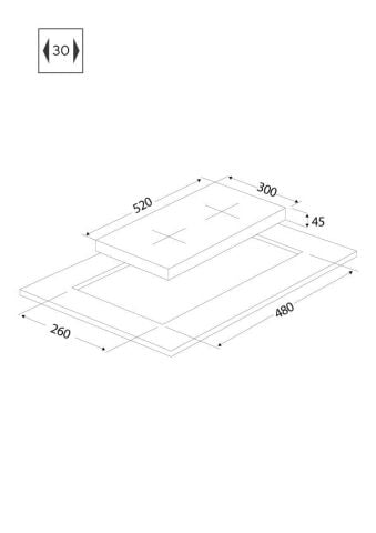 Ukinox Rubix 5 Ankastre Cam Ocak