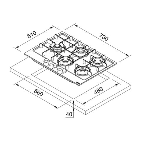 Franke Maris FHMA 755 4G DCL XS İnox Ankastre Ocak