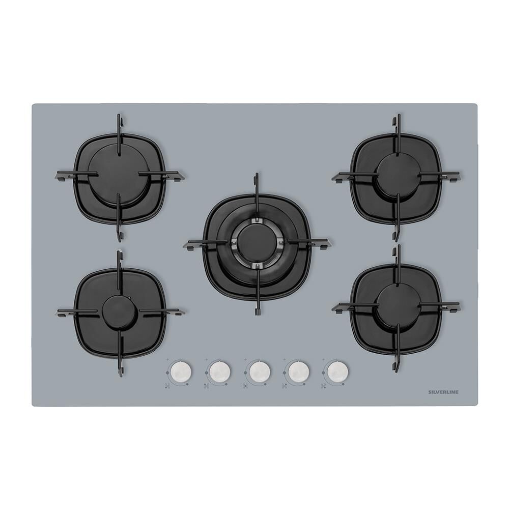Silverline CS5365S01 Wok Gözlü 75 cm Gri Cam Ankastre Ocak