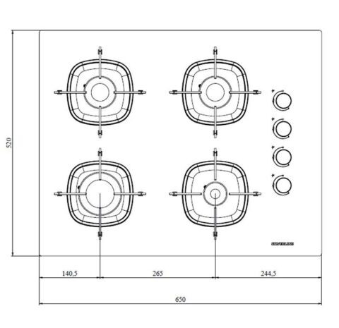 Silverline CS5665W01 65 CM Beyaz Cam Ocak